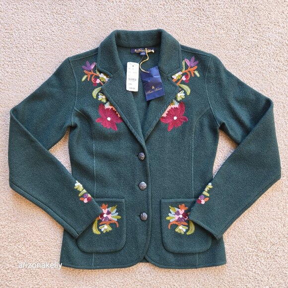 Brooks Brothers Jackets & Blazers - NWT Brooks Brothers Extra Fine Merino Embroidered Blazer Green Floral